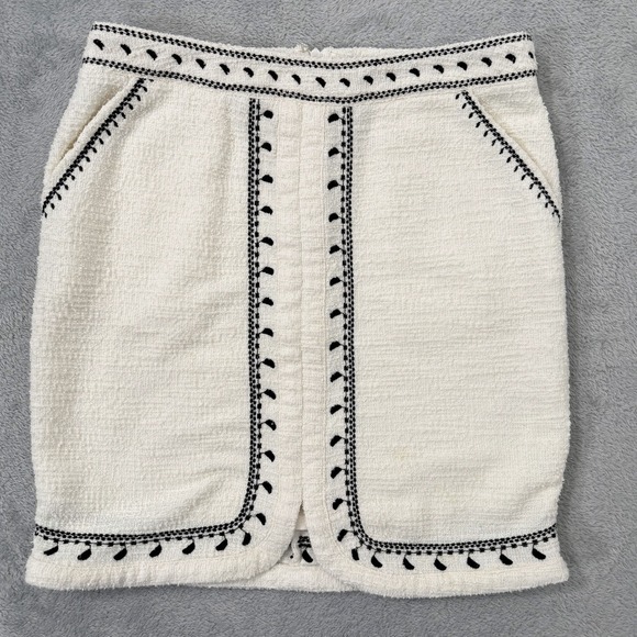 Anthropologie Dresses & Skirts - Anthropologie Dolan Textured Mini Skirt Womens Small Ivory Embroidered Lined